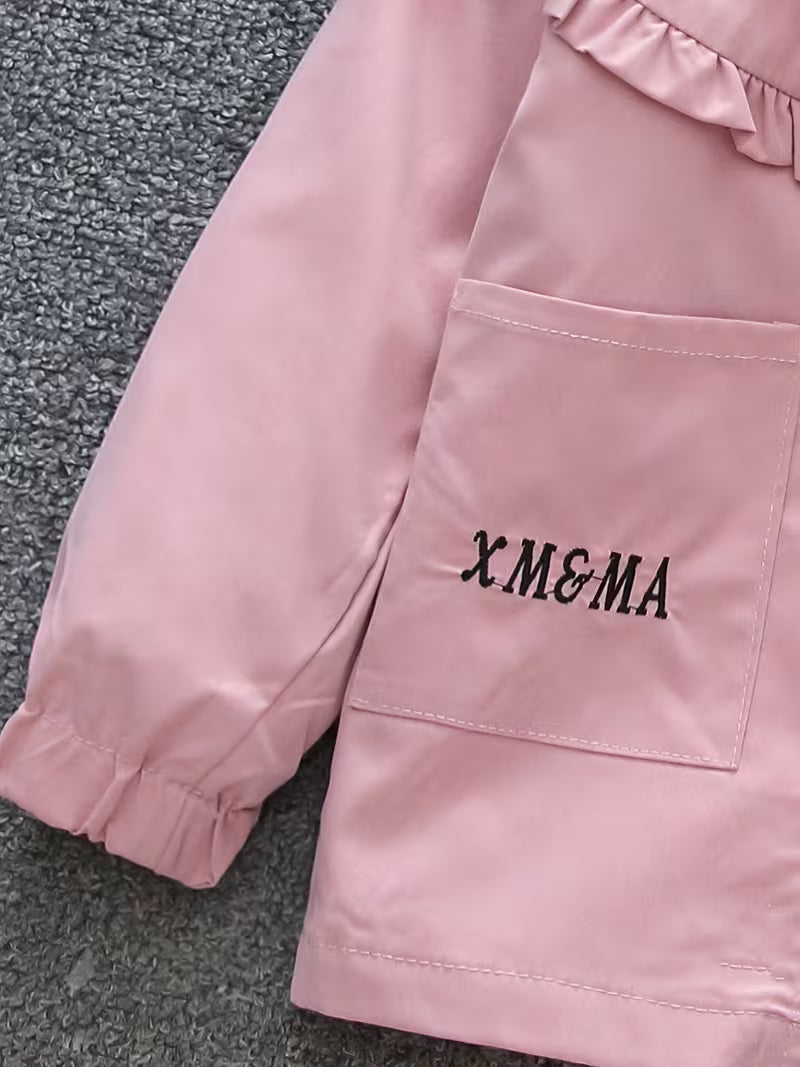 New Spring And Autumn Stylish And Comfortable Jacket for Girls, Perfect for Outdoor Activities And Casual Outings, Featuring a Cute Print Design for Young Children