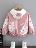 Girls' Autumn Jacket, Spring/Autumn Top for Toddlers and Young Children, Cute Casual Hoodie, Trendy Influencer-Style Windbreaker Jacket