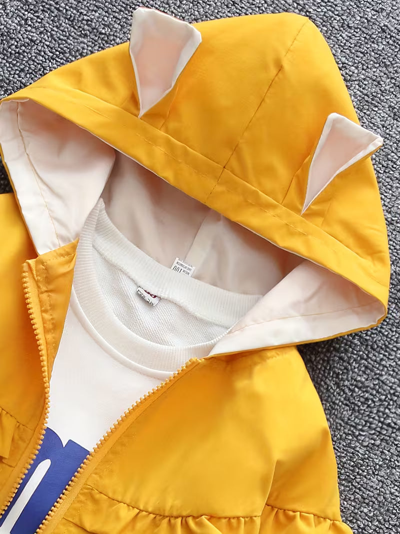 New Spring And Autumn Stylish And Comfortable Jacket for Girls, Perfect for Outdoor Activities And Casual Outings, Featuring a Cute Print Design for Young Children