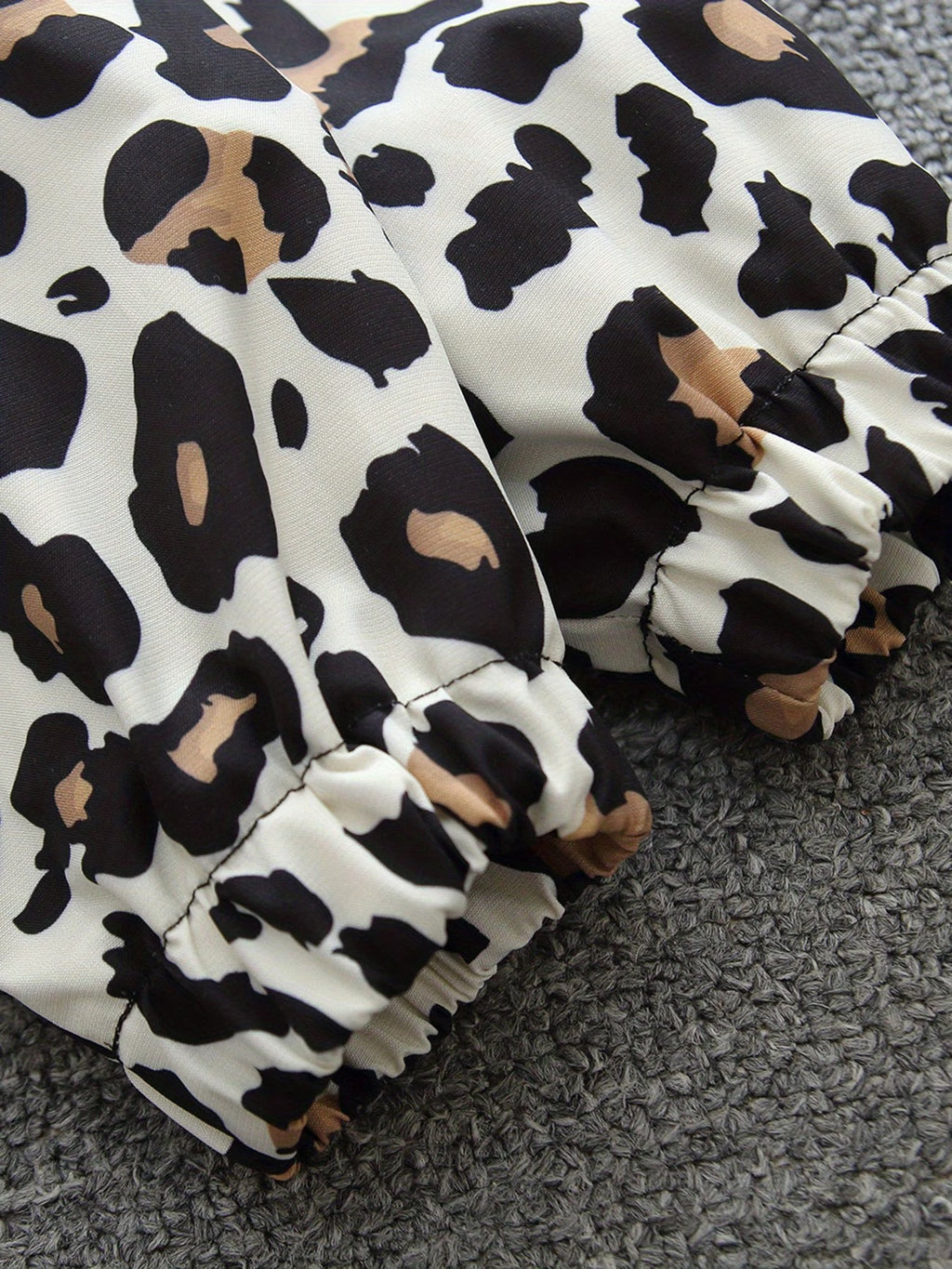 Spring/Autumn New Comfortable Versatile Trendy Korean Style Loose Fit Girls' Casual Fashion Leopard Print Outdoor Travel Play Jacket with Hood and Zipper
