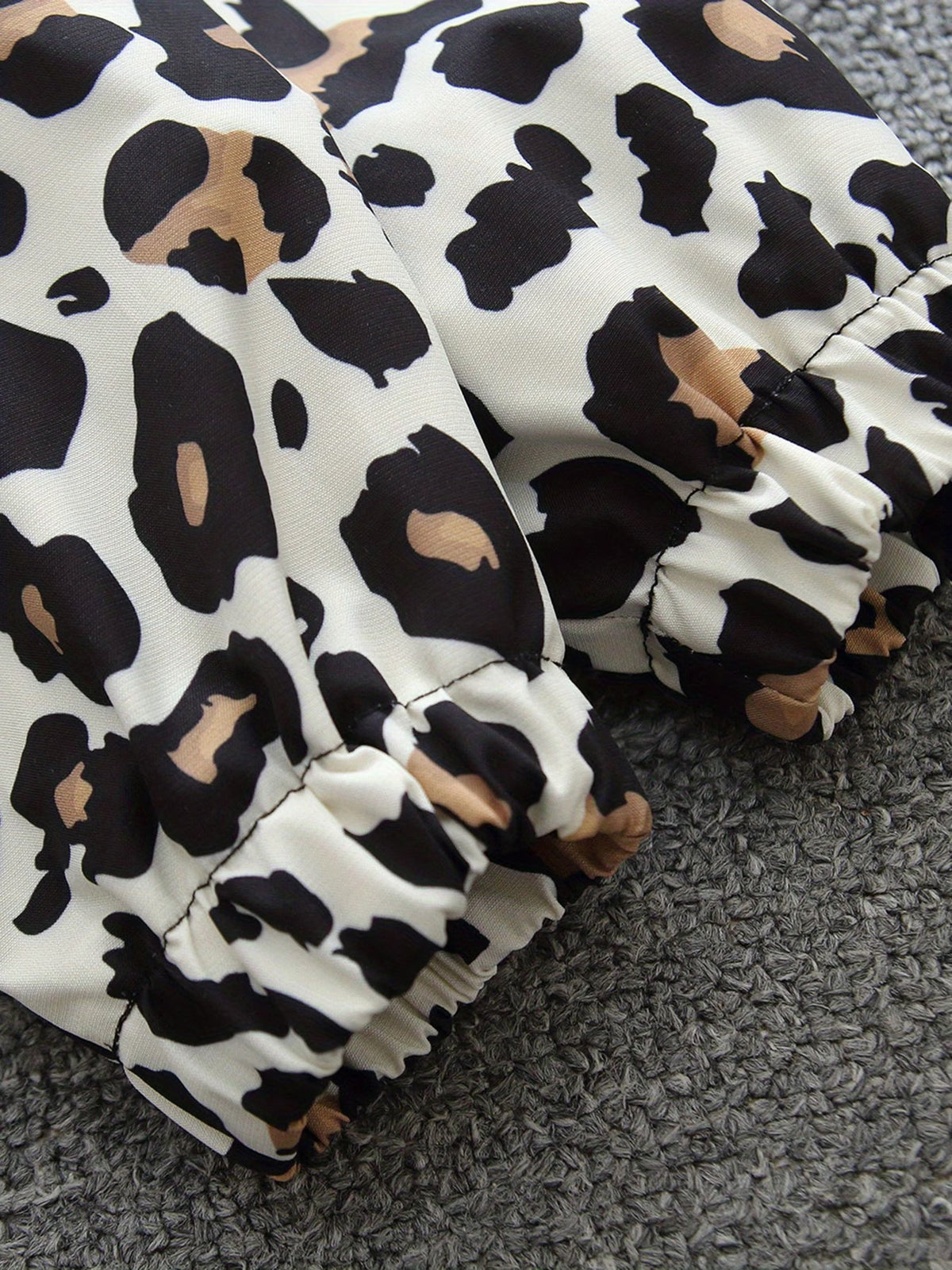 Spring/Autumn New Comfortable Versatile Trendy Korean Style Loose Fit Girls' Casual Fashion Leopard Print Outdoor Travel Play Jacket with Hood and Zipper