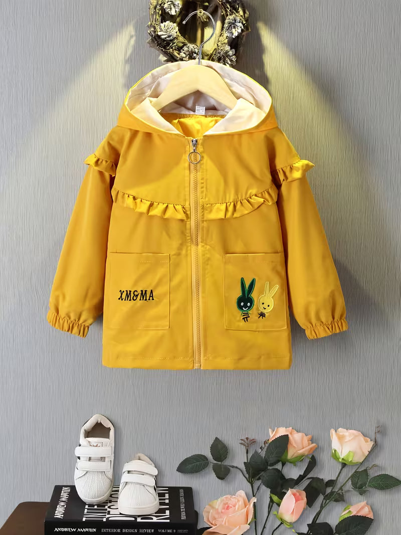 New Spring And Autumn Stylish And Comfortable Jacket for Girls, Perfect for Outdoor Activities And Casual Outings, Featuring a Cute Print Design for Young Children