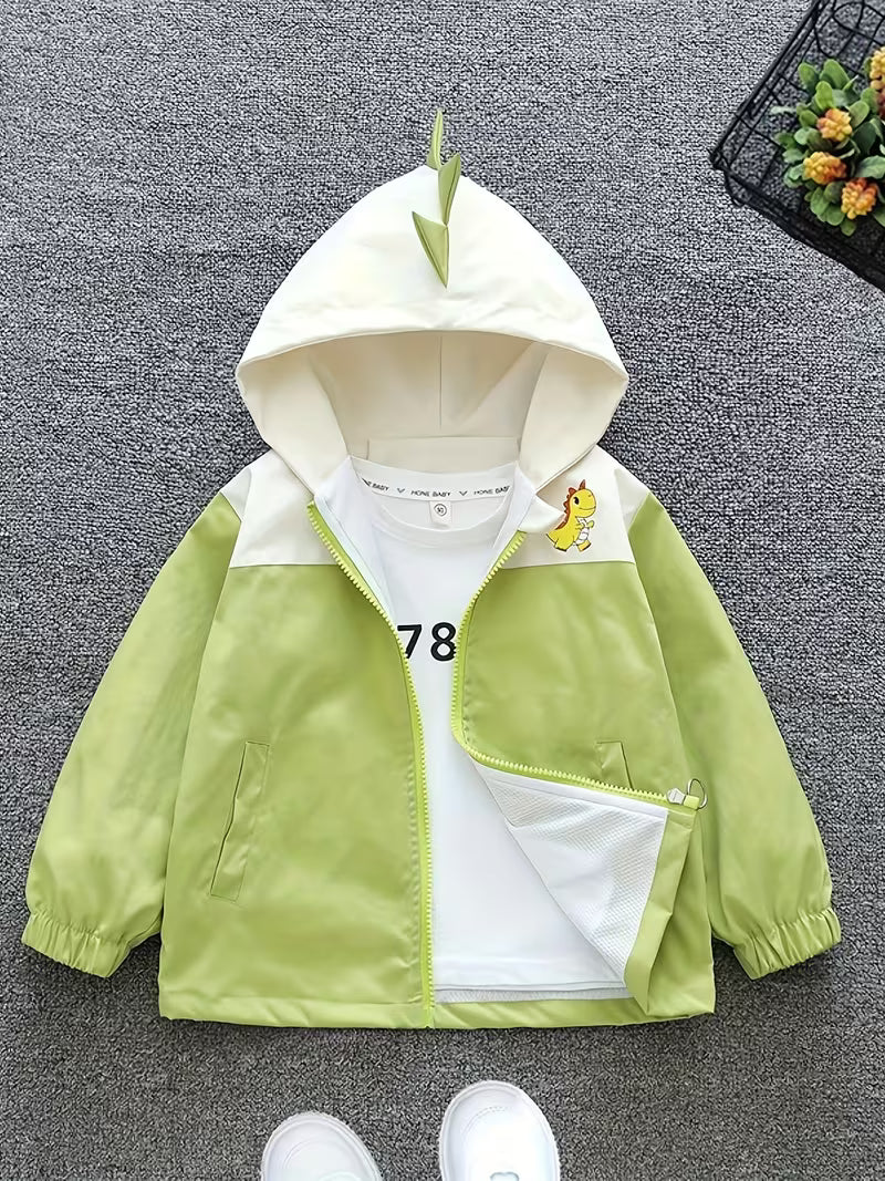Toddlers and Young Children Outfit Korean-Style Jacket Cartoon Unicorn Pattern Light Beige Casual Versatile That Brightens Cute Spring/Autumn New for