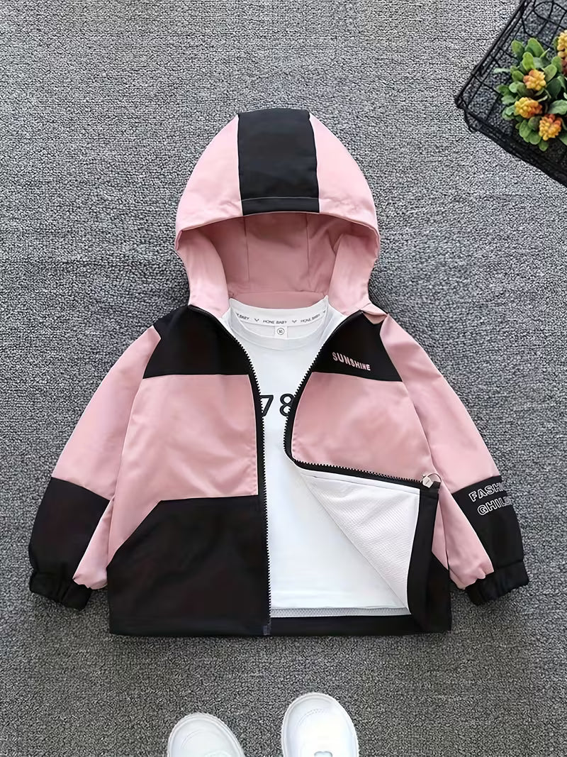 'S Spring And Autumn New Korean Style Versatile Easy Color-Blocking Jacket Casual Fashion Trendy Foreign Style Contrasting Color English Jacket