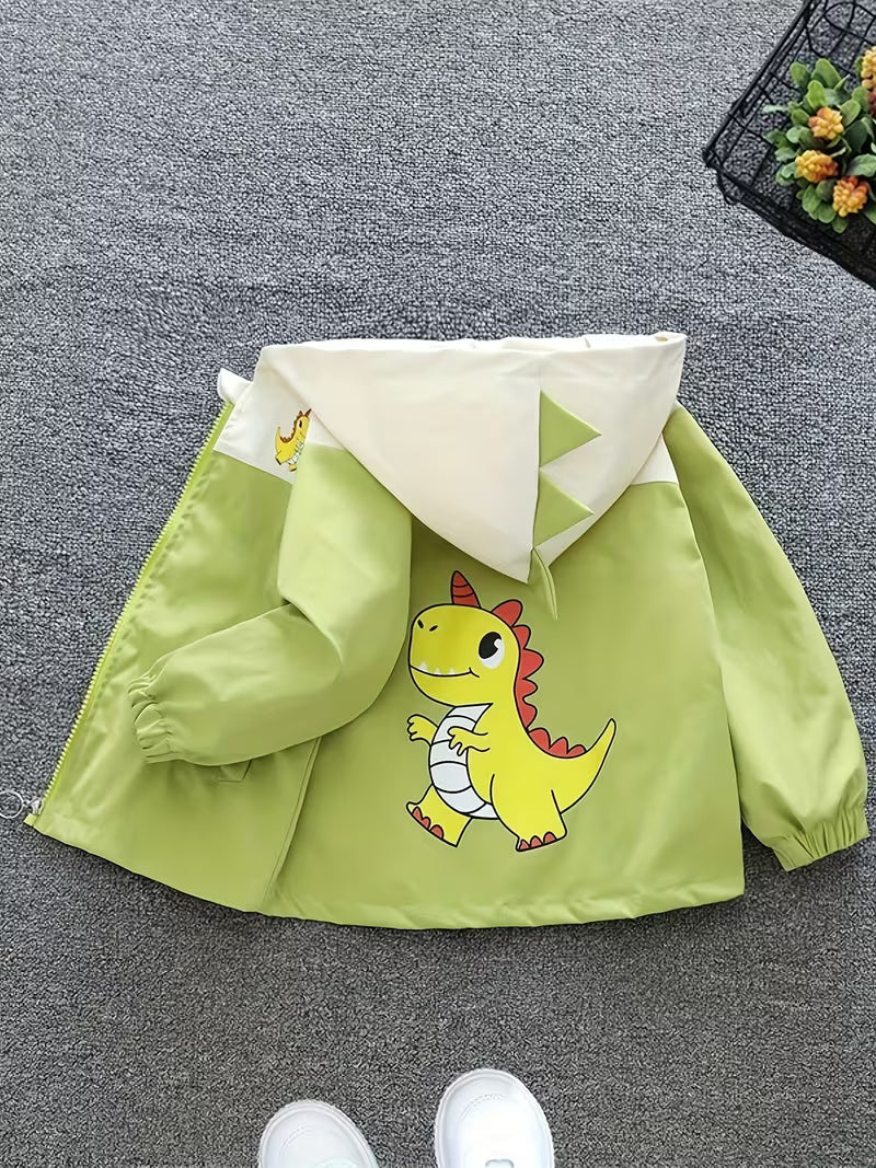 Toddlers and Young Children Outfit Korean-Style Jacket Cartoon Unicorn Pattern Light Beige Casual Versatile That Brightens Cute Spring/Autumn New for